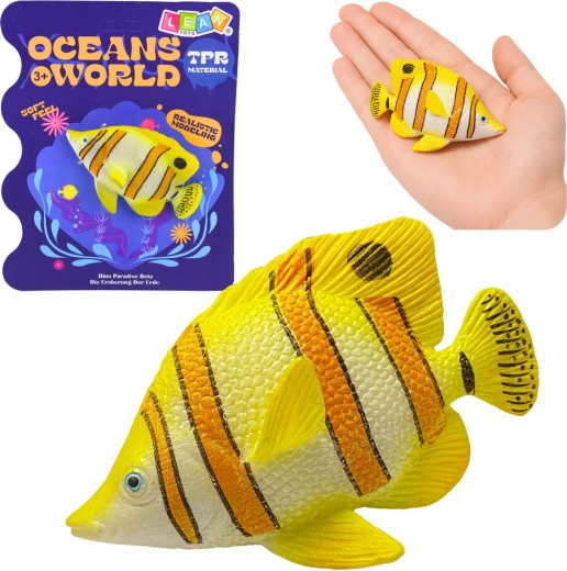 Figura realista de goma de pez mariposa cobrizo 10,5 cm