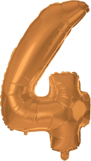 Globo de foil número 4 30 cm bronce Toro