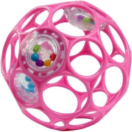 Pelota sonajero Oball de 10 cm – Rosa oscuro