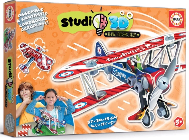 Educa modelo 3D de biplano