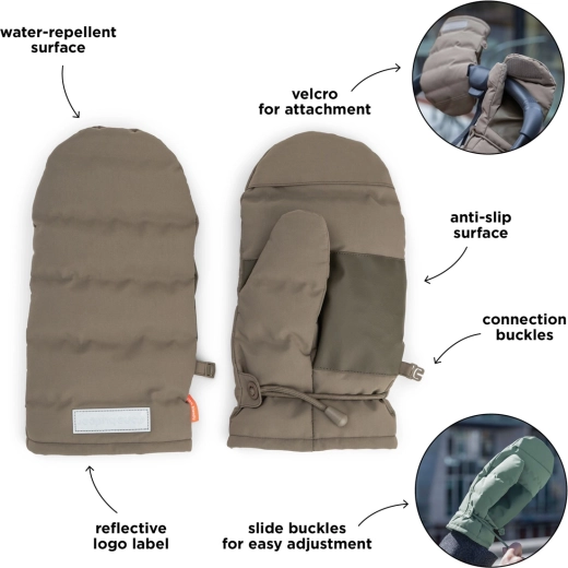 Guantes para carrito Done by Deer, color gris topo