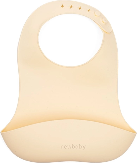 Babero de silicona NEW BABY beige