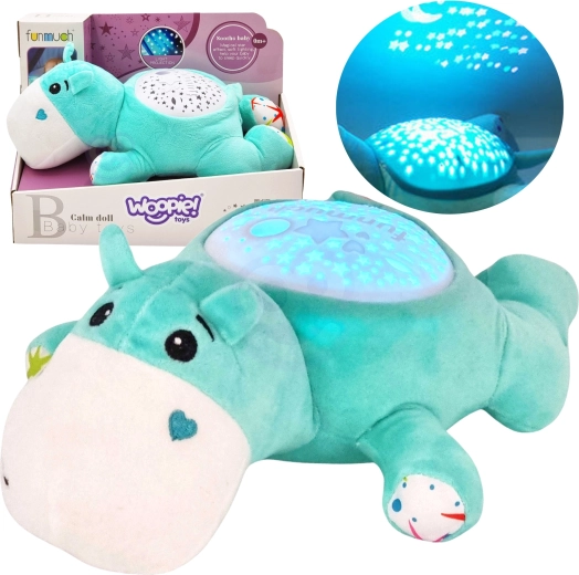 Woopie Baby hipopótamo de peluche 2 en 1: proyector y peluche para dormir