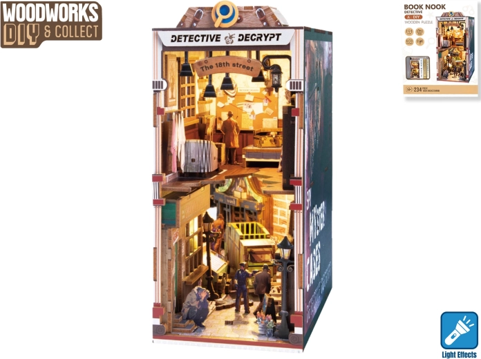 Kit de construcción de madera de detectives con luz Woodworks