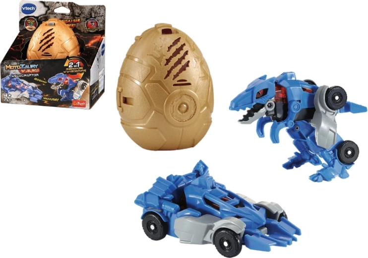 VTech Motozaurus Velociraptor en huevo – dinosaurio transformable en coche con luces y sonidos