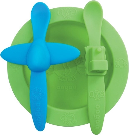 Juego de vajilla Oogaa verde con azul