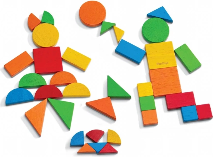 Creación creativa de mosaicos con formas de colores