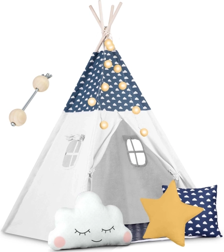 Teepee infantil con luces Nukido – azul marino