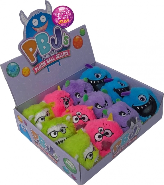 Monstruo de peluche antiestrés para apretar con bolitas
