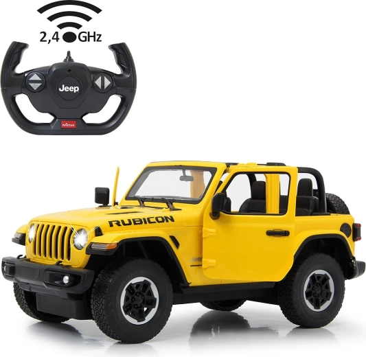 Jamara Jeep Wrangler JL 1:14 coche RC amarillo 2,4 GHz con puertas de apertura manual