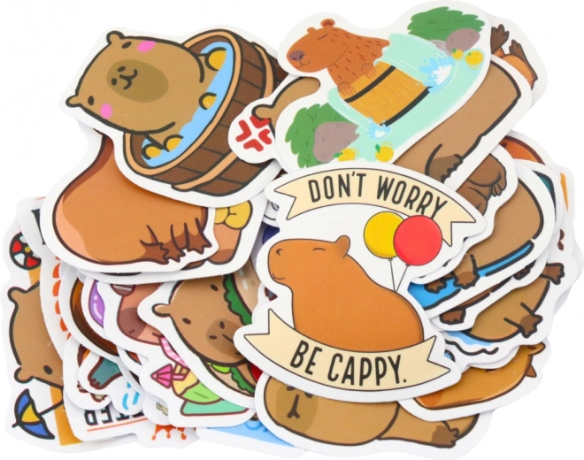 Set de pegatinas de capibara, varios diseños, mate, 50 uds.