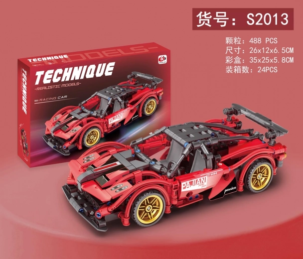 Kit de construcción: coche deportivo rojo (488 piezas)