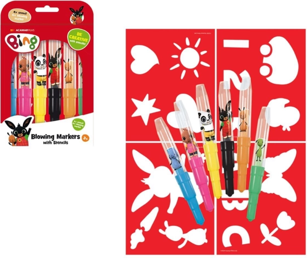 Rotuladores sopladores con plantillas REY BING, set de 6 uds.