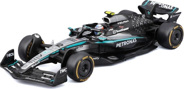 Modelo de Fórmula 1 Bburago Mercedes-AMG Petronas W16 2025 Kimi Antonelli 1:43 en caja decorativa