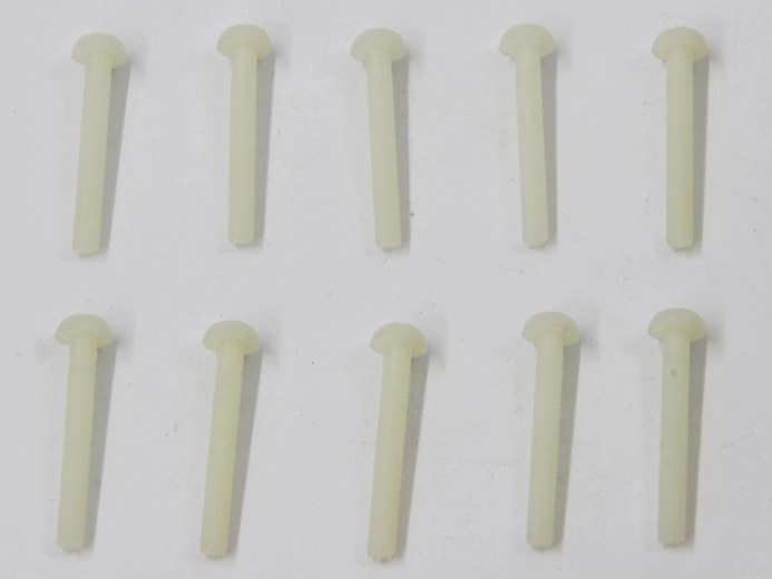 Tornillos de plástico con cabeza semiesférica y ranura en cruz M4 × 30 mm, 10 unidades