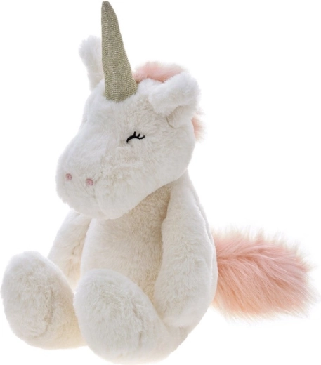 Unicornio de peluche Alessio color crema 28 cm