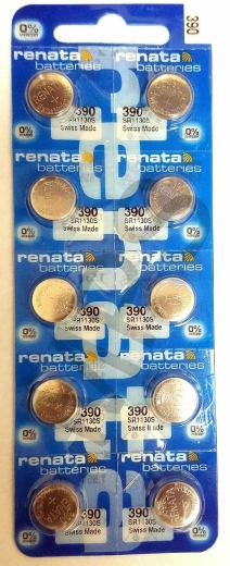 Pila de reloj Renata 390 1,55 V, 60 mAh, paquete de 10 uds