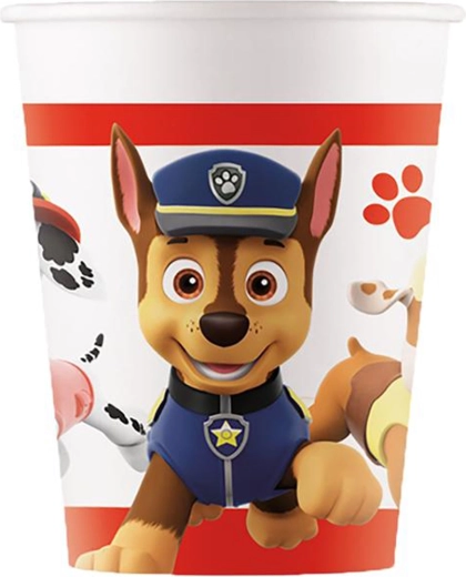 Vasos de papel Patrulla Canina 200 ml, 8 uds