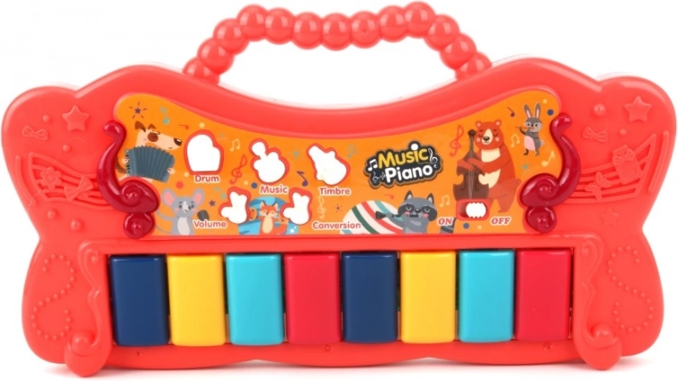 Piano infantil colorido con efecto de luz
