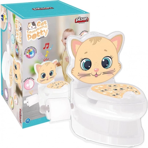 Orinal infantil interactivo con tapa en forma de gatito PILSAN