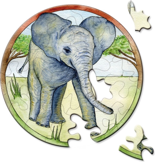 Puzzle redondo Curiosi Picoli elefante 33 piezas