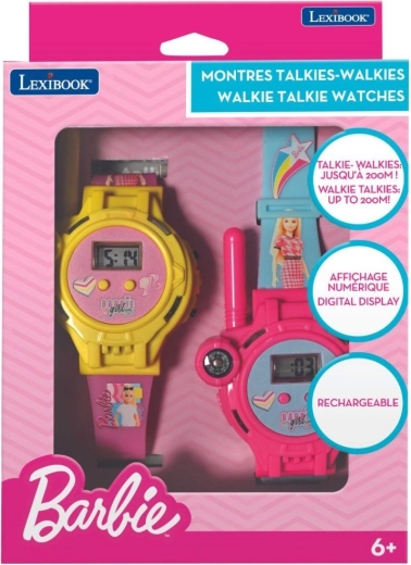 Relojes infantiles con walkie-talkie BARBIE 200 m – set recargable 2 uds