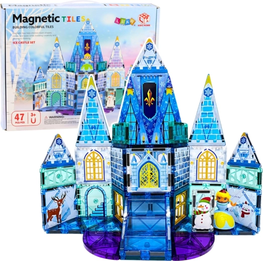 Piezas de construcción magnéticas castillo de hielo de princesa (47 piezas)