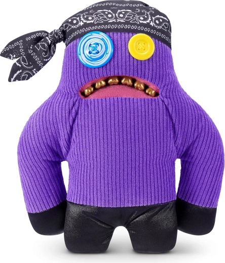 Peluche Fuggler Sasquoosh morado con bandana y dientes dorados de 22 cm