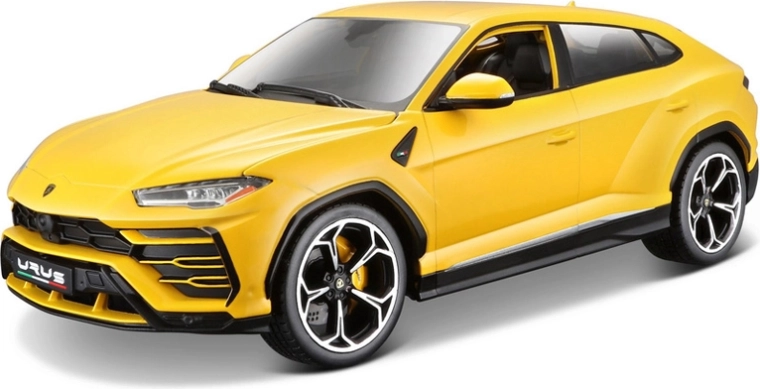 Maqueta de Lamborghini Urus a escala 1:18 amarilla