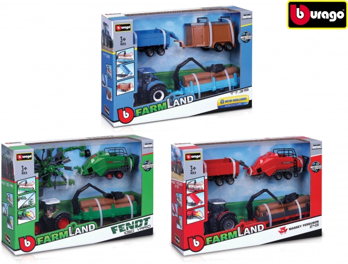 Tractor agrícola Bburago en set de regalo de 10 cm