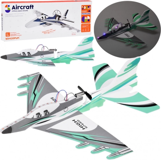 Avión ligero plegable de espuma con luz LED y carga USB