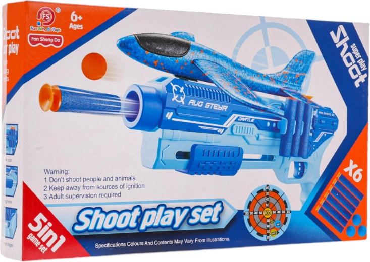 Pistola con lanzador de avión 5 en 1 – naranja