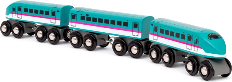 Tren de madera Shinkansen Hayabusa E5 – edición Trenes del mundo