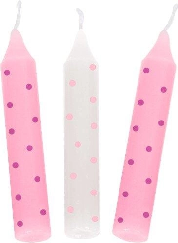 Set de velas de cumpleaños con lunares grises