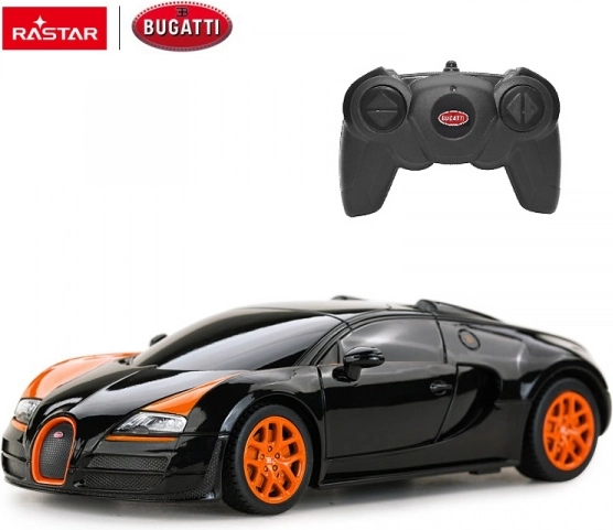 Coche R/C Bugatti Grand Sport Vitesse negro a escala 1:24