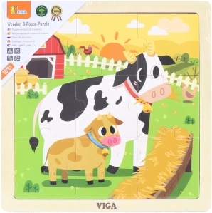 Puzle de madera con vaquitas (9 piezas)