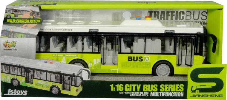 Autobús urbano con luz y sonido verde