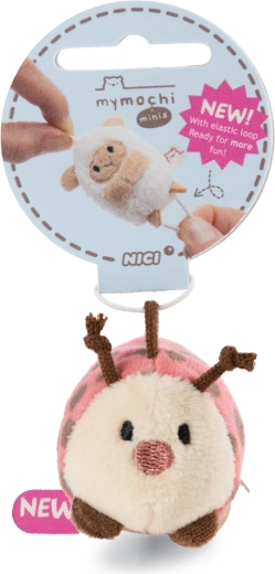 Llavero de peluche mariquita Dozz MyMochi Minis con lazo elástico 5 cm