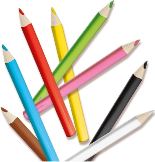 8 lápices de colores intensos en el paquete