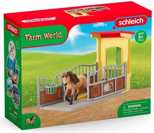 Establo con poni islandés