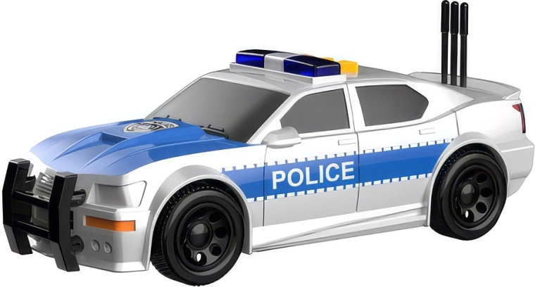 Coche de policía con efectos de luz y sonido 15,5 cm