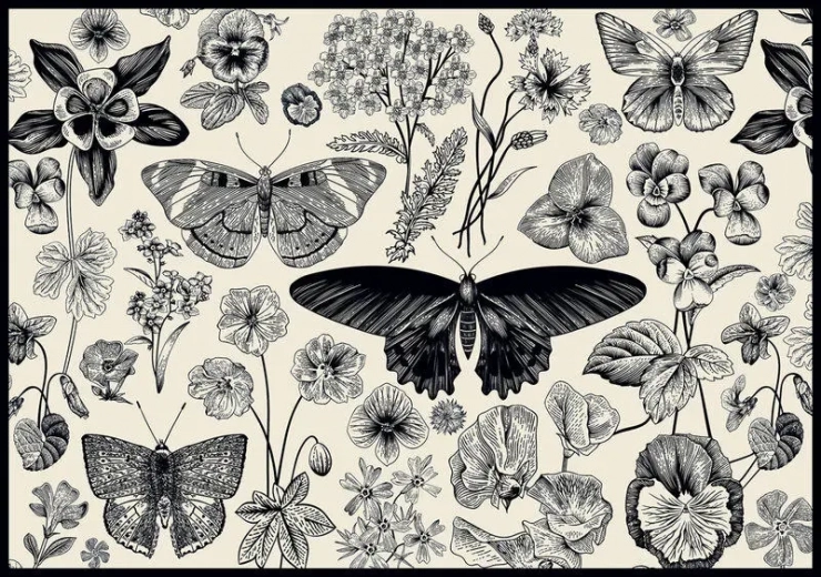Puzzle INTERDRUK Mariposas y Flores 500 piezas