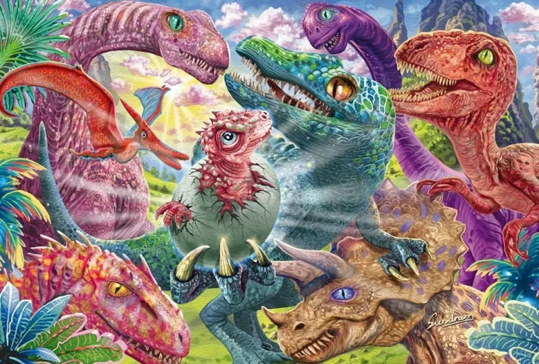Puzzle pequeño dinosaurio de 100 piezas