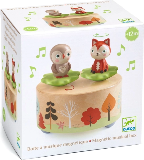Caja de música con búho y zorro DJECO
