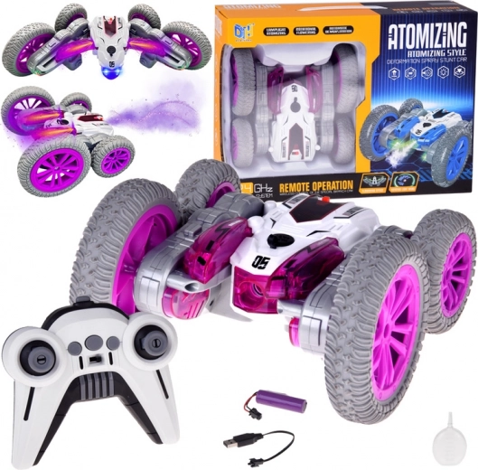 Coche acrobático RC súper rápido para trucos con vapor de agua y luces