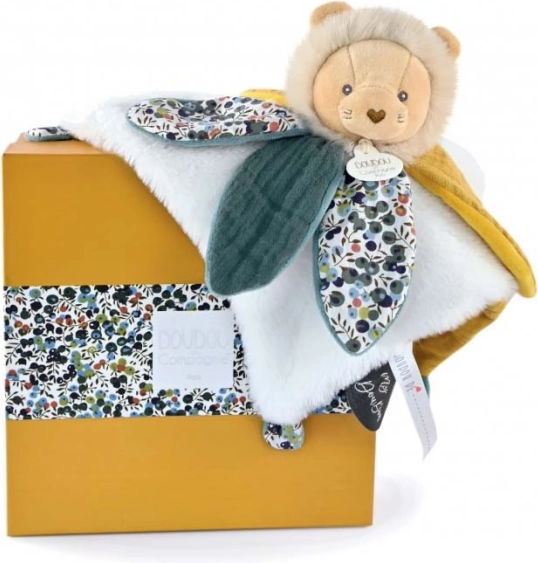Set de regalo – doudou de leoncito de peluche para bebés
