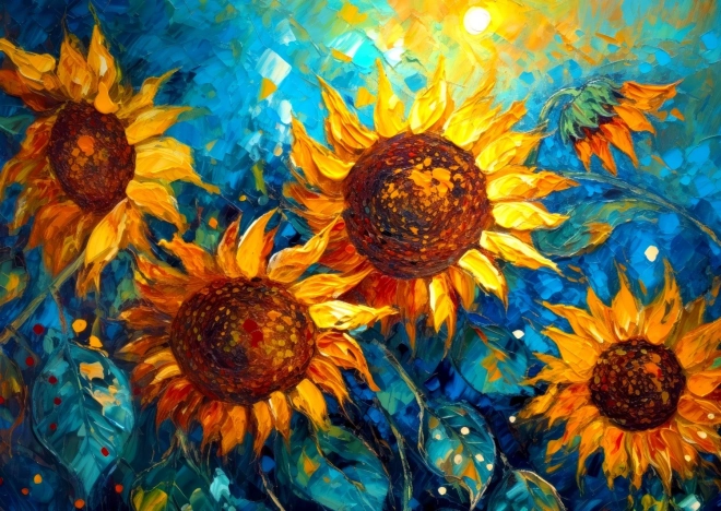 Puzzle Enjoy Encuentro de girasoles 1000 piezas