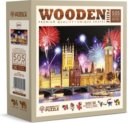 Puzzle de madera Londres nocturno 505 piezas – WOODEN CITY