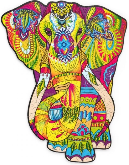 Puzle de madera de colores Elefante