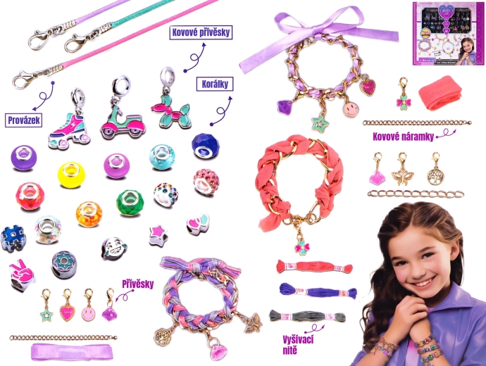 Set para hacer pulseras con dijes metálicos para niños